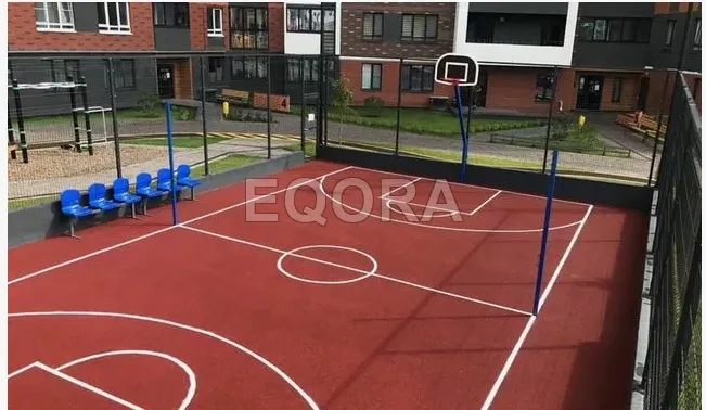 Бесшовное покрытие из резиновой крошки для баскетбольной площадки в Увельском